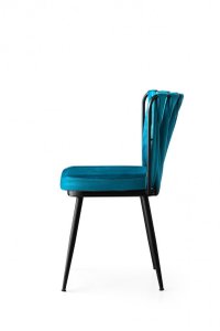 Set 4 Scaune Kusaklı Negru-Blue - 3