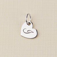 Charm ELM - Inima cu Initiala din Argint 925 - 1