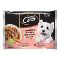 CESAR Selecții Mixte, 2 Arome, Hrană Umedă în Sos, Pachet de 4 x 100g - 2