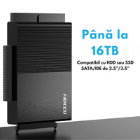 Adaptor FIDECO USB 3.0 la SATA/IDE pentru Hard Disk-uri 2.5/3.5 HDD si SSD, Compatibil cu Windows, Mac, Linux & Chrome - 2