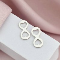 Cercei infinit cu inimioare decupate - Argint 925 - inchidere surub - 1