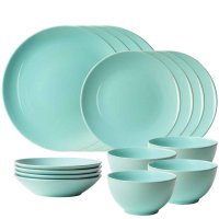 Set de Farfurii Peppermint 16 Piese pentru 4 Persoane - Verde Menta Lucios, Cesiro - 2