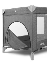 Patut pliabil pentru copii cu doua nivele,roti,fereastra cu fermoar,saltea pliabila si geanta transport incluse Caretero Basic Plus Graphite - 8