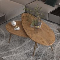 Set Masuta de cafea 2 buc Monty Natural 116x46x46 cm - 3