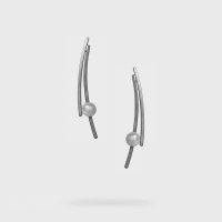 Cercei Buttress cu perlă din alamă placată cu gun metal - 1