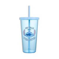 Pahar cu capac si pai MINISO, din seria Disney Lilo & Stich, 600ml - 1