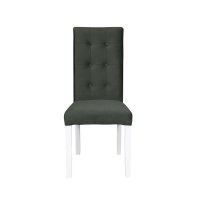 Scaun living TEO LUX, picioare lemn alb, stofa gri inchis, 46x60x98 cm - 1