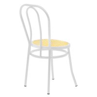 Scaun Vienna plastic ratan bej - metal alb - 2