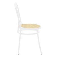 Scaun Vienna plastic ratan bej - metal alb - 3