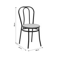 Scaun Vienna plastic ratan bej - metal alb - 7