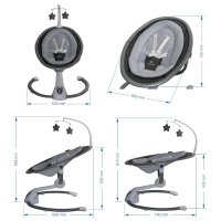 Balansoar multifunctional Coccolle cu telecomanda Freya Anthracite - 11