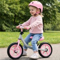 Bicicleta de echilibru fara pedale pentru copii, Ikonka, cu ghidonul si saua reglabile in inaltime, greutate redusa 1.8 kg, Trike Fix Balance pink - 9