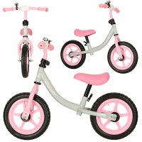 Bicicleta de echilibru fara pedale pentru copii, Ikonka, cu ghidonul si saua reglabile in inaltime, greutate redusa 1.8 kg, Trike Fix Balance pink - 1