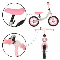 Bicicleta de echilibru fara pedale pentru copii, Ikonka, cu ghidonul si saua reglabile in inaltime, greutate redusa 1.8 kg, Trike Fix Balance pink - 4