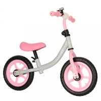 Bicicleta de echilibru fara pedale pentru copii, Ikonka, cu ghidonul si saua reglabile in inaltime, greutate redusa 1.8 kg, Trike Fix Balance pink - 8