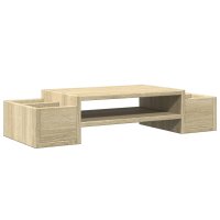 Suport pentru monitor cu depozitare, stejar sonoma, 70x27x15cm, lemn prelucrat - 1