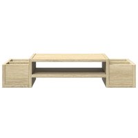 Suport pentru monitor cu depozitare, stejar sonoma, 70x27x15cm, lemn prelucrat - 4