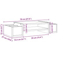 Suport pentru monitor cu depozitare, stejar sonoma, 70x27x15cm, lemn prelucrat - 9