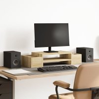 Suport pentru monitor cu depozitare, stejar sonoma, 70x27x15cm, lemn prelucrat - 2
