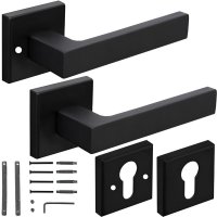 Set Maner Usa Interior cu Rozeta Cheie, Reversibil, Universal,Silentios, Reglabil, Elegant, Rezistent, din Aluminiu/Fier - 1