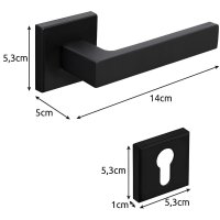 Set Maner Usa Interior cu Rozeta Cheie, Reversibil, Universal,Silentios, Reglabil, Elegant, Rezistent, din Aluminiu/Fier - 5