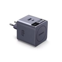Incarcator rapid cu cablu retractabil UGREEN 65W GaN Fast Charger X615, 2 x USB C + 1 x USB A, Gri - 4