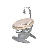 Leagan electric Toscana Beige Dots, rotativ, panou muzical, telecomanda - 4