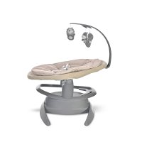 Leagan electric Toscana Beige Dots, rotativ, panou muzical, telecomanda - 2