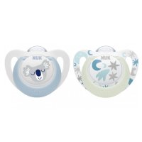Set 2 suzete Nuk Star Day  Night silicon 0-6 luni M1 bleu - 1