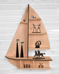 Raft de perete Sailor Homs 72 X 52 X 18, lemn stratificat natur - 1