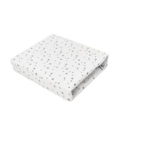 Cearceaf Elastic MimiNu pentru Patut Co-Sleeper Aurora, 76 x 43 cm, Bumbac Oeko-Tex Mini Gray Stars - 1