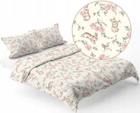 Lenjerie de pat pentru copii BabyMam Secret Garden, bumbac 100%, husa plapuma 140 x 200 cm cu fermoar si fata de perna 70 x 80 cm - 1