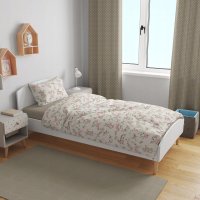 Lenjerie de pat pentru copii BabyMam Secret Garden, bumbac 100%, husa plapuma 140 x 200 cm cu fermoar si fata de perna 70 x 80 cm - 3