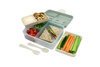 Cutie pentru pranz bento cu 2 nivele si tacamuri Melii flori albastre - 1