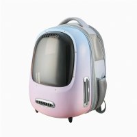Rucsac PETKIT Cat Travel Bag 2 cu Hublou si Ventilare, Iluminare, Roz - 1