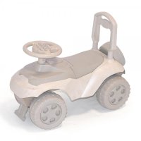 Masinuta copii Ride-On Music 014202eco Beige Brown, spatar cu posibilitatea de impingere, inaltimea scaunului 29 cm - 1