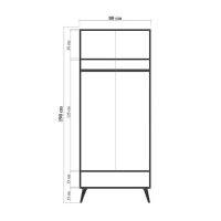 Dulap Hanah Home, pal melaminat multicolor, 80x45x190 cm, model 863SPH4249 - 1