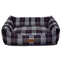 4DOG Deluxe Danish, pat dreptunghiular câini, bumbac, ortopedic, negru, XS-S(50x38x19cm) - 2