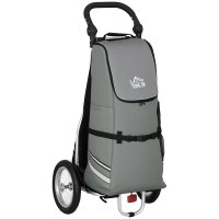 HOMCOM Carucior 3 in 1 pentru Cumpărături si Bicicletă, Gri si Argintiu, 53 x 43 x 110 cm - 1