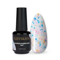 Diamonds Rubber Base Kievskaya Nr. 07 15ml | Bază rubber color cu particule albastre - 1