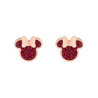 Cercei Disney Minnie Mouse - Otel Medical Inoxidabil Rose si Cristale Rosii - 1