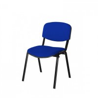 Scaun de birou VIZITATOR cu cadru metalic si tapiterie din stofa albastra, dimensiuni 52x44x76 cm - 1