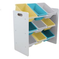 Raft pentru depozitarea jucariilor U-Grow UGRD115-BLYE cu 9 cosuri multicolore - 1