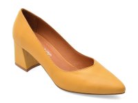 Pantofi eleganti IMAGE galbeni, 1065, din piele naturala - 1