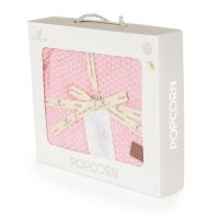 Paturica tricotata din bumbac si fibre bambus 80x100 cm Cangaroo Popcorn Pink - 4