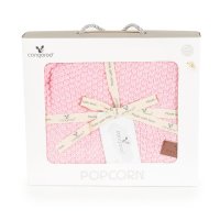 Paturica tricotata din bumbac si fibre bambus 80x100 cm Cangaroo Popcorn Pink - 1
