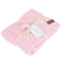 Paturica tricotata din bumbac si fibre bambus 80x100 cm Cangaroo Popcorn Pink - 2