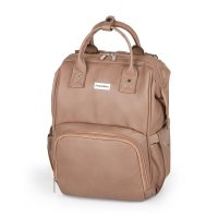 Rucsac multifunctional pentru parinti, Petite&Mars, model Jasper, 12 compartimente, buzunare termice, saltea de infasat inclusa, dimensiuni 27 x 41 x 14 cm, culoare Camel Beige - 1