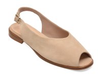 Sandale GOLD DEER bej, model 420928 din piele intoarsa premium - 1
