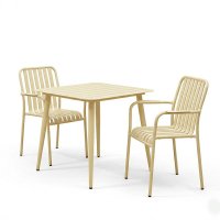 Set de mobilier pentru gradina Heven Vista, 3 piese, Champagne, 80x80x72 cm - 2